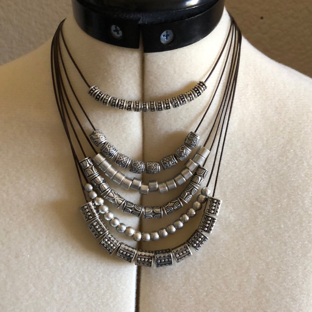 Premier Designs Necklace, black and silver
